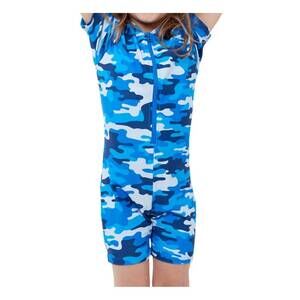 NEW GOTTEX kids short sleeve zip up swim overalls in camo